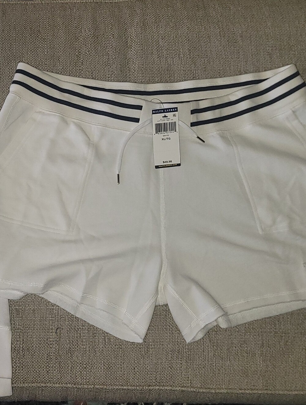 Ralph Lauren POLO White 2pc Fleece Sweatshirt/Shorts Set - Picture 5 of 5